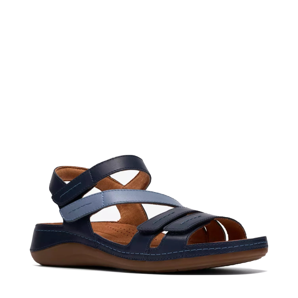 Toe view of Clarks Cecily Mix Leather Sandal for women.