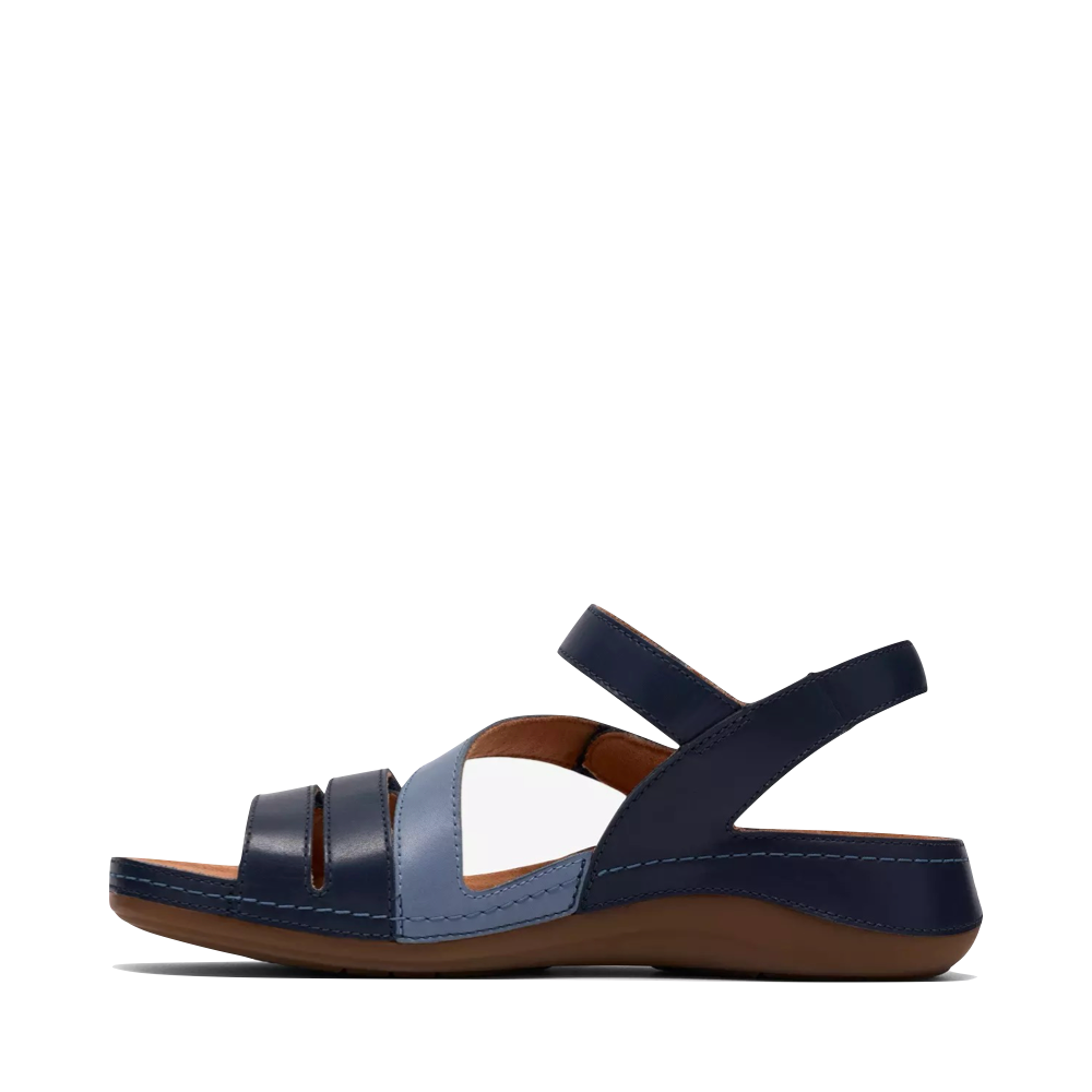 Side (left) view of Clarks Cecily Mix Leather Sandal for women.