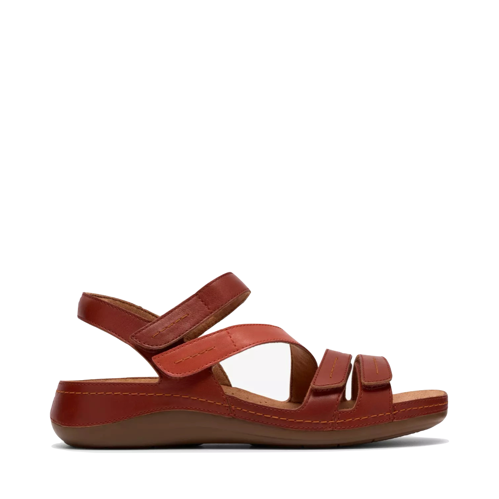 Side (right) view of Clarks Cecily Mix Leather Sandal for women.