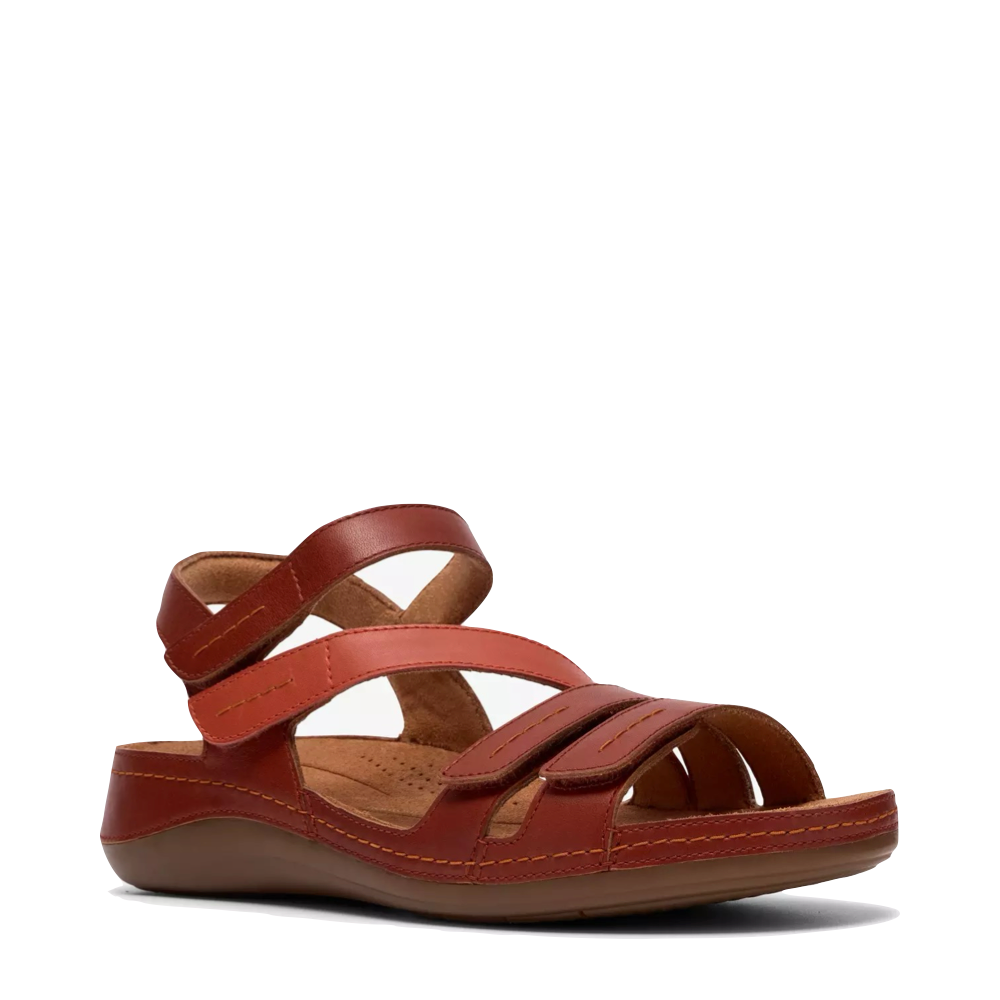 Toe view of Clarks Cecily Mix Leather Sandal for women.