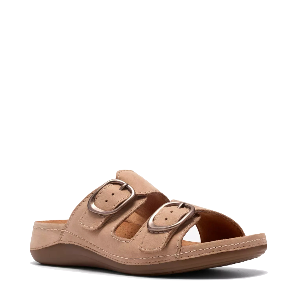 Toe view of Clarks Cecily Step Slide Sandal for women.