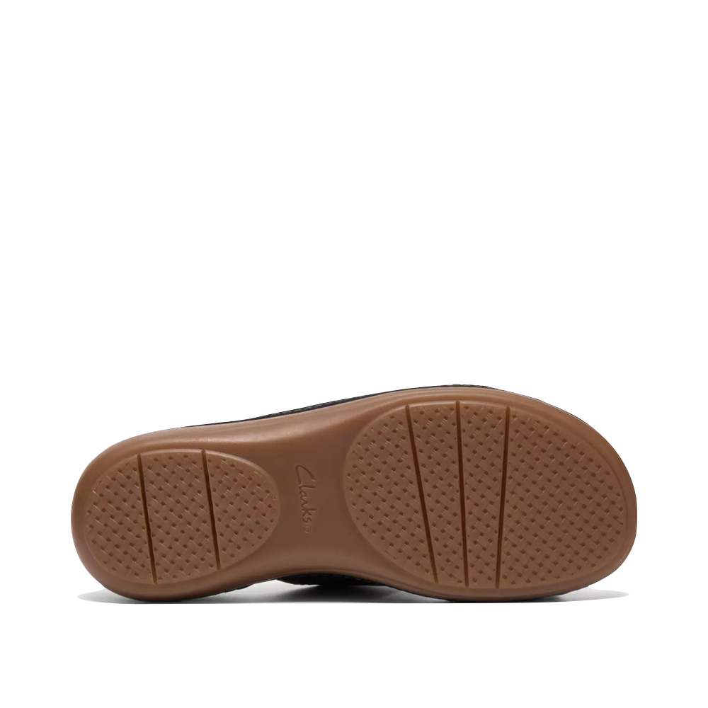 Bottom view of Clarks Cecily Step Slide Sandal for women.