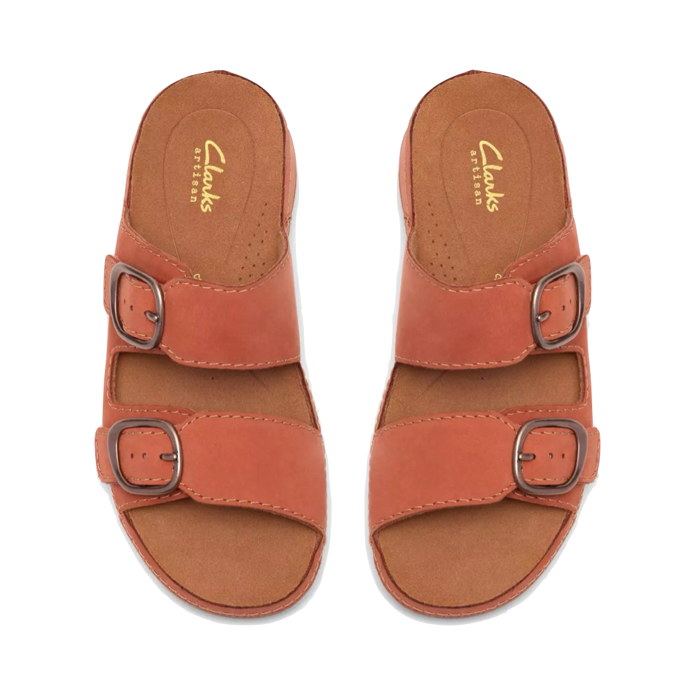 Top-down view of Clarks Cecily Step Slide Sandal for women.