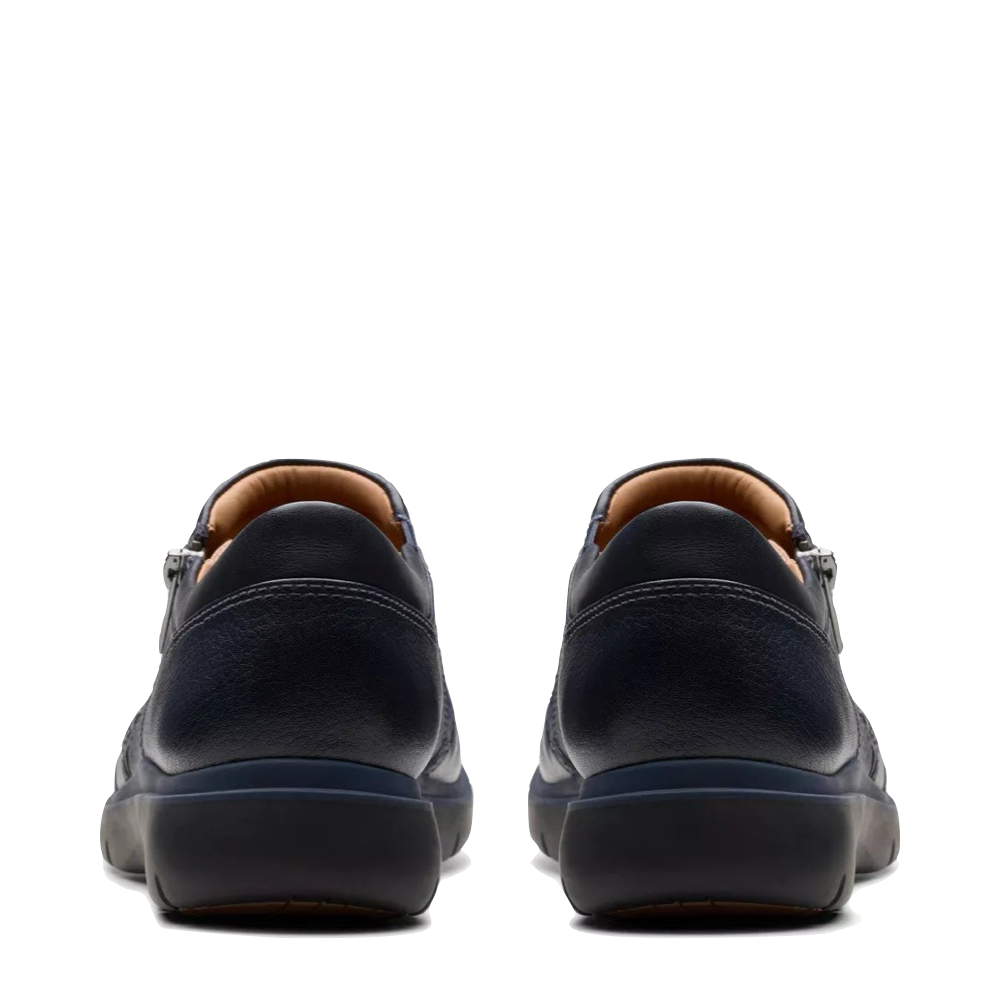 Back view of Clarks Certina Pure Leather Side Zip Slip On for women.