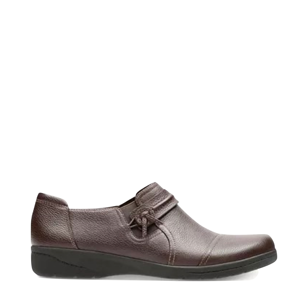 Side (right) view of Clarks Cheyn Madi Leather Slip On for women.