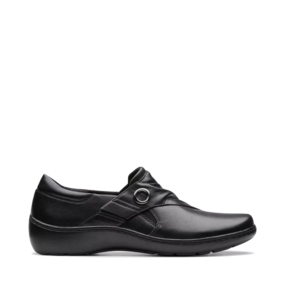 Side (right) view of Clarks Cora Aubrie Slip On Shoe for women.