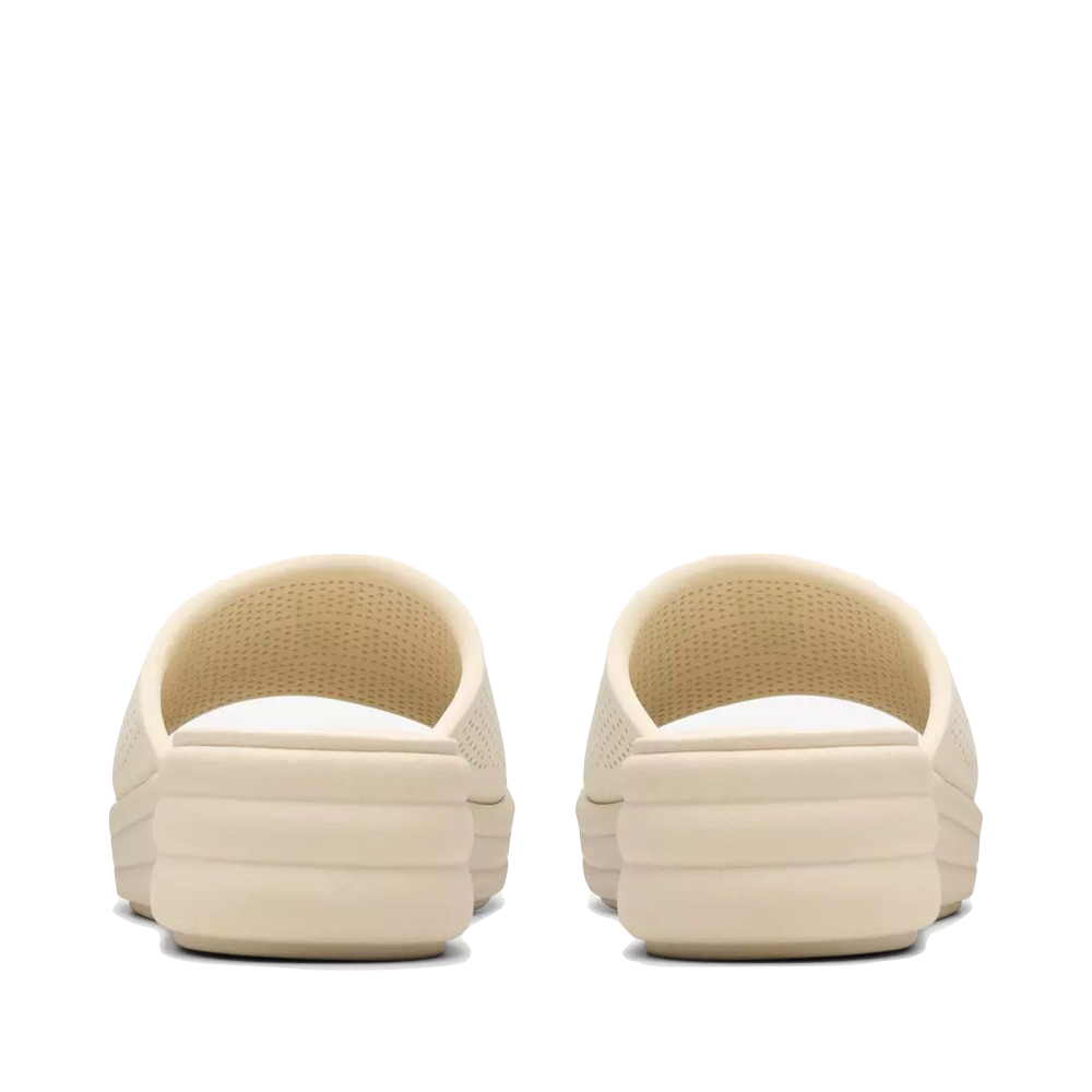 Back view of Clarks Drift Twist Wedge Flip Sandal for women.