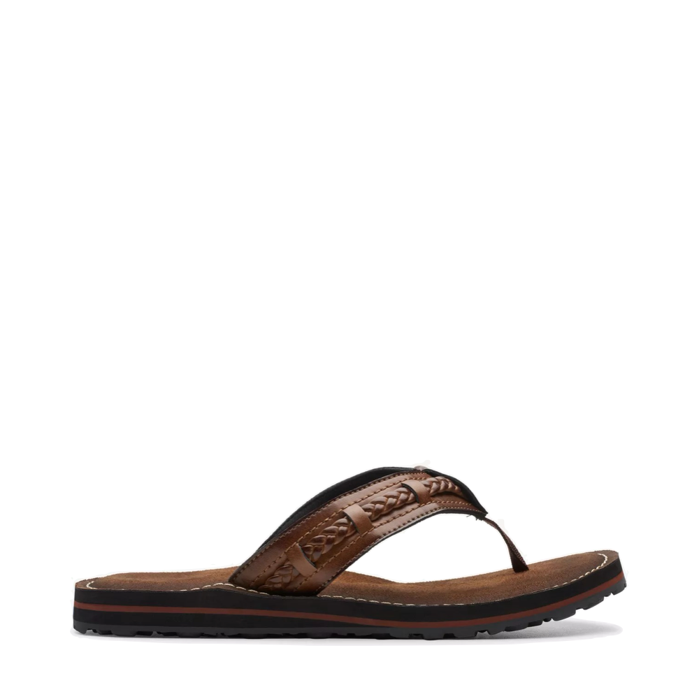 Side (right) view of Clarks Fenner Nerice Flip Sandal for women.