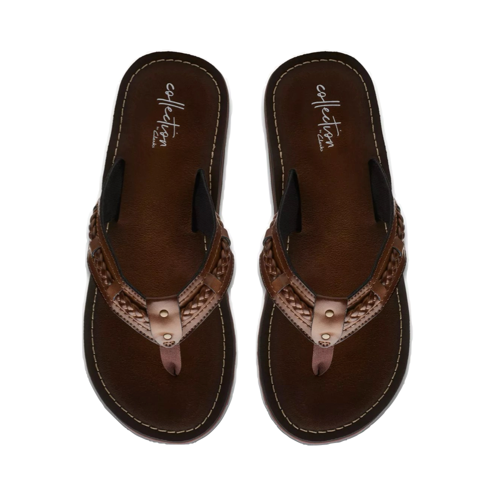 Top-down view of Clarks Fenner Nerice Flip Sandal for women.