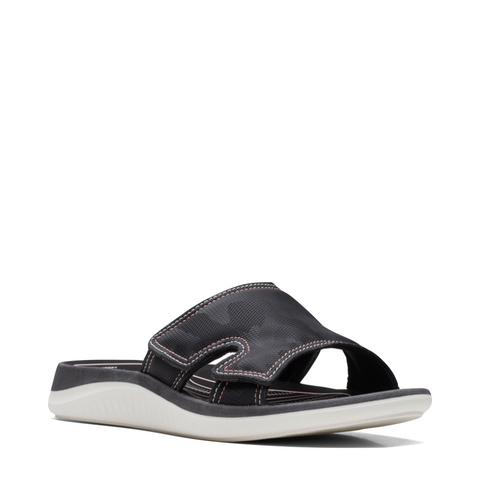 Clarks Women's Glide Bay Slide Sandal in Black