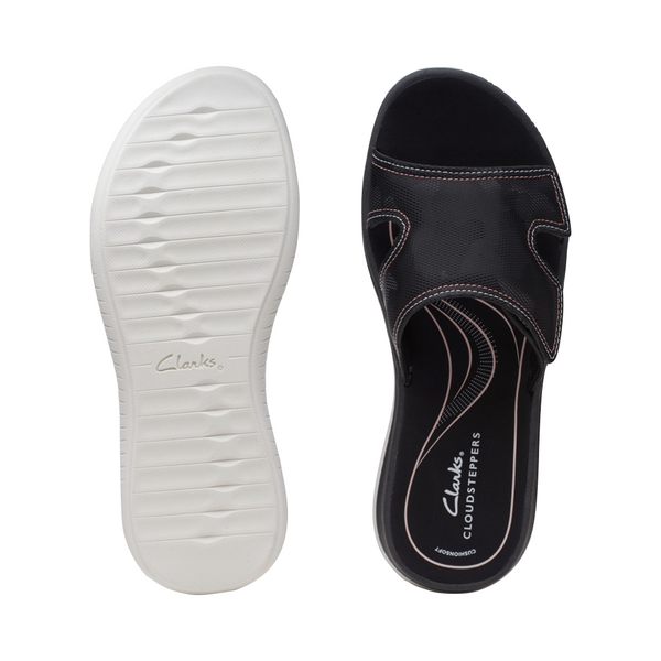 Clarks Women's Glide Bay Slide Sandal (Black)