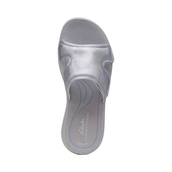 Clarks Women's Glide Bay Slide Sandal in Metallic