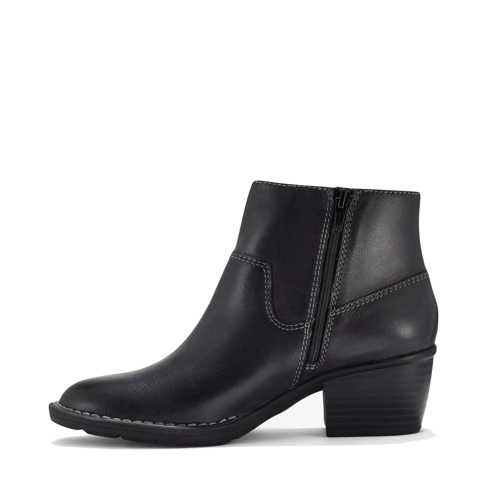 Side (left) view of Clarks Kastela Top Ankle Boot for women.