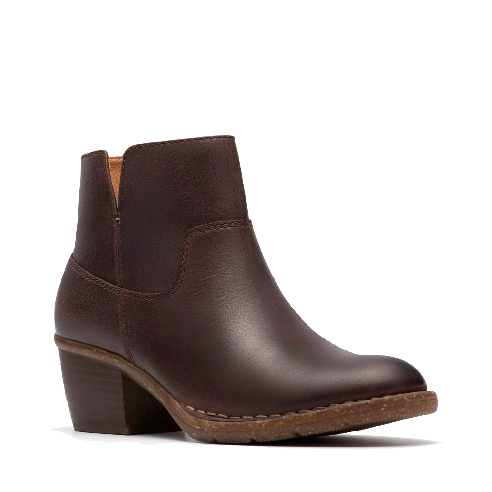 Mudguard and Toe view of Clarks Kastela Top Ankle Boots for women.