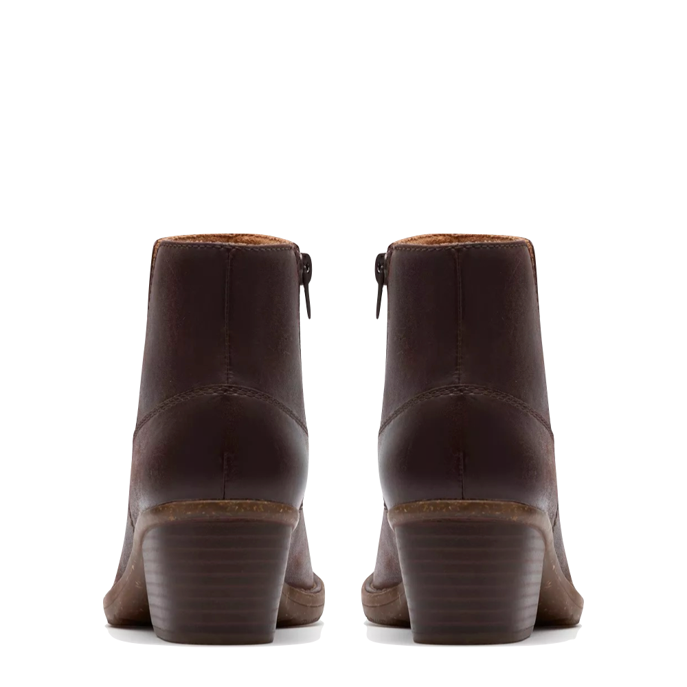 Back view of Clarks Kastela Top Ankle Boots for women.