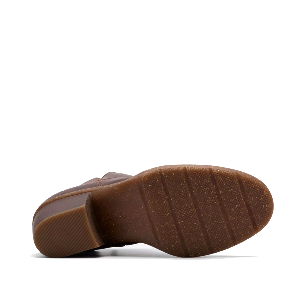 Bottom view of Clarks Kastela Top Ankle Boots for women.
