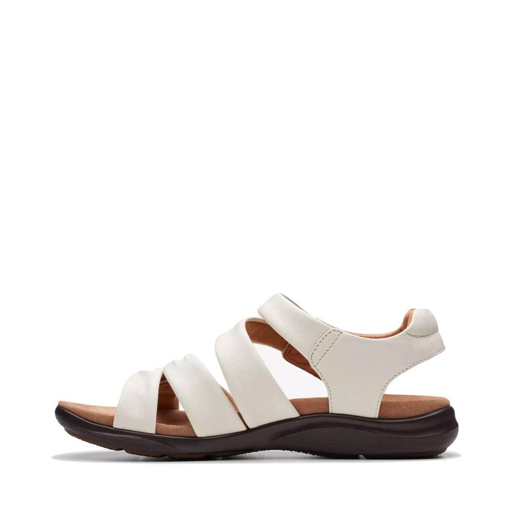Side (left) view of Clarks Kitly Ave Leather Sandal for women.