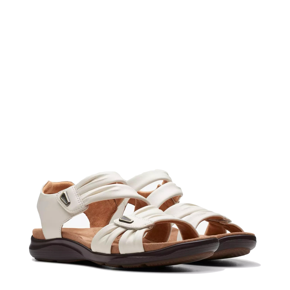 Toe view of Clarks Kitly Ave Leather Sandal for women.