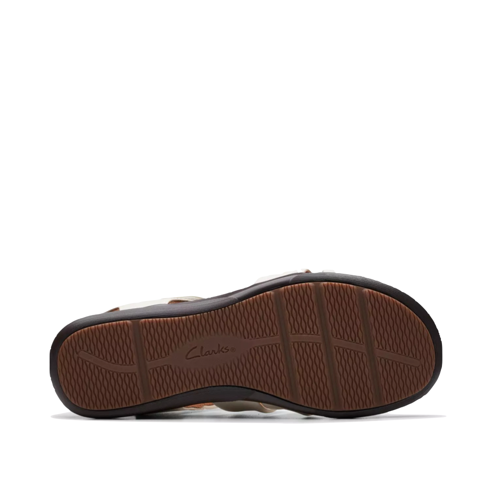 Bottom view of Clarks Kitly Ave Leather Sandal for women.