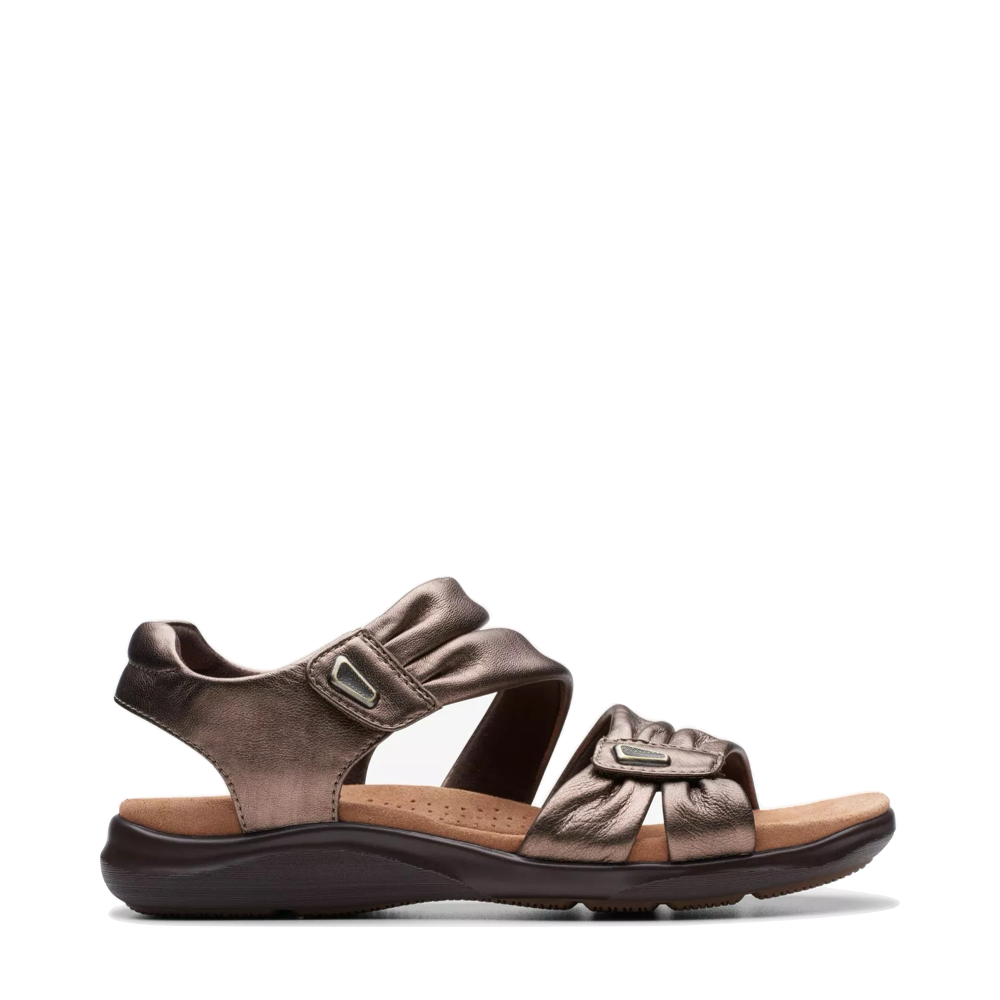 Side (right) view of Clarks Kitly Ave Sandal for women.