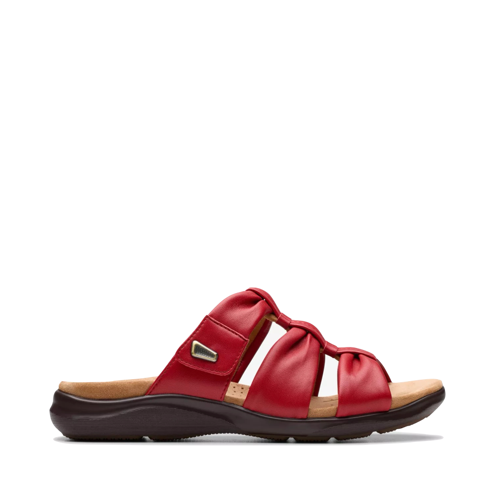 Side (right) view of Clarks Kitly Slide Sandal for women.
