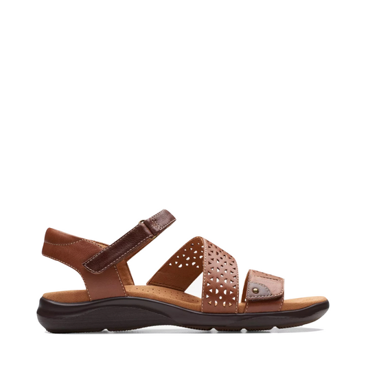 Side (right) view of Clarks Kitty Way Strap Sandal for women.