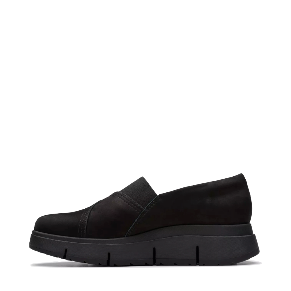 Side (left) view of Clarks Loriini West Slip On for women.