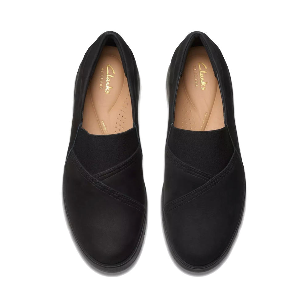Top-down view of Clarks Loriini West Slip On for women.