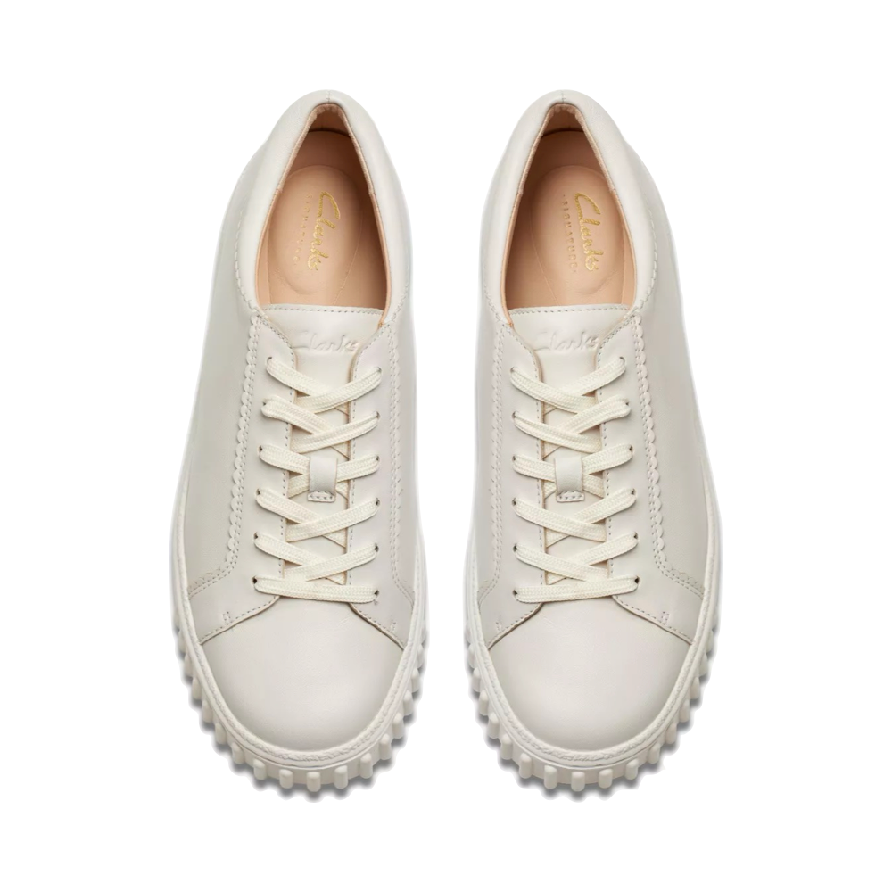 Top-down view of Clarks Mayhill Walk Leather Sneaker for women.