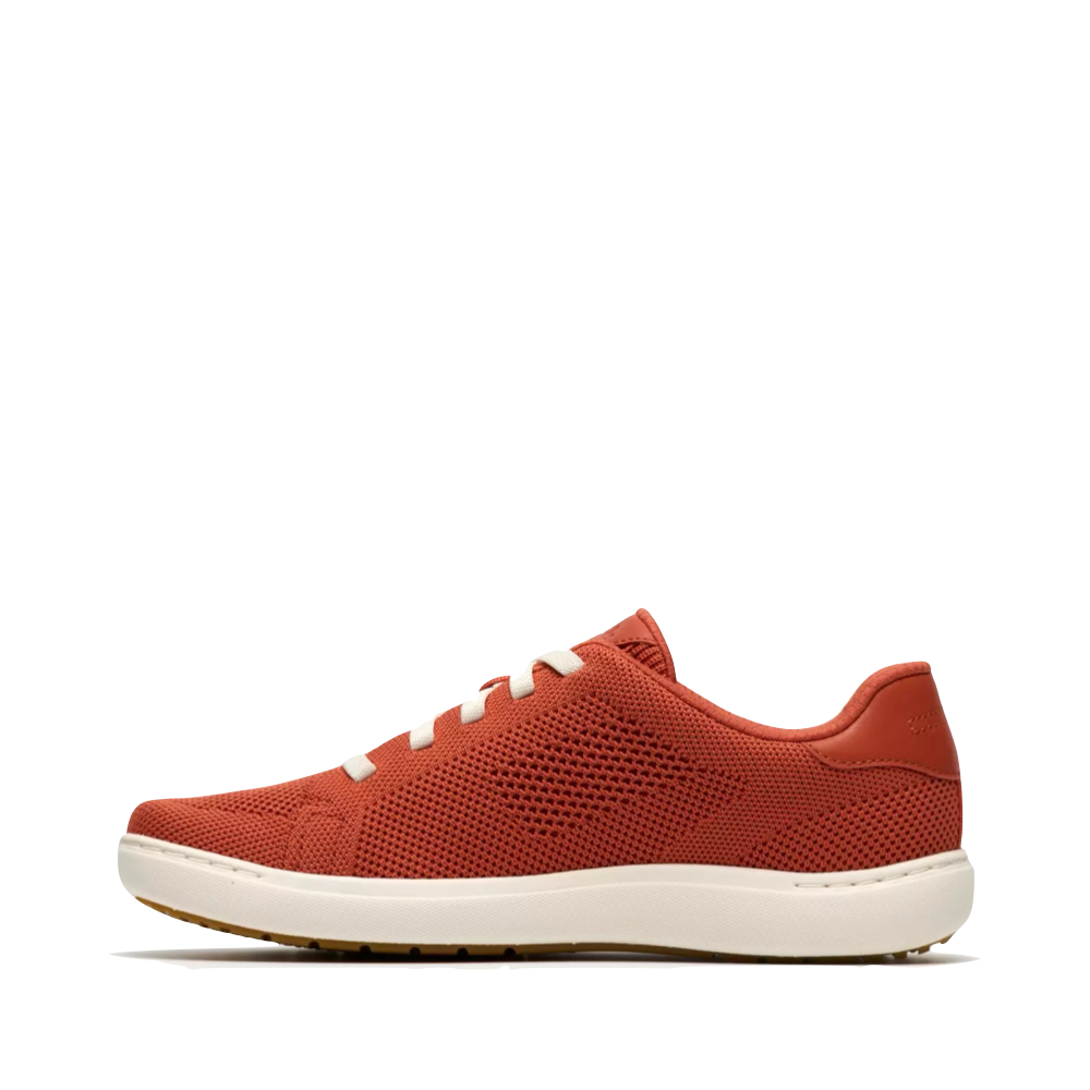 Side (left) view of Clarks Nalle Walk Knit Lace Sneaker for women.