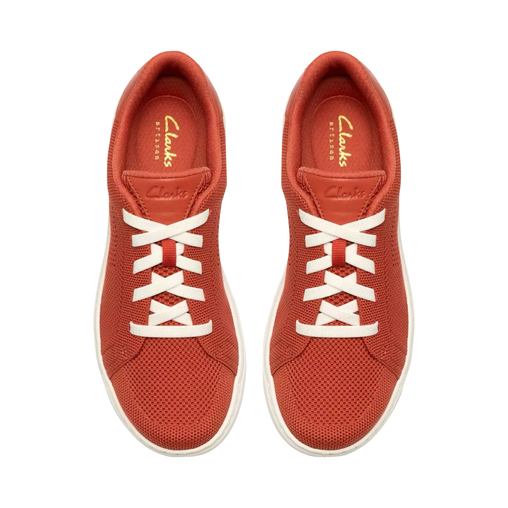 Top-down view of Clarks Nalle Walk Knit Lace Sneaker for women.
