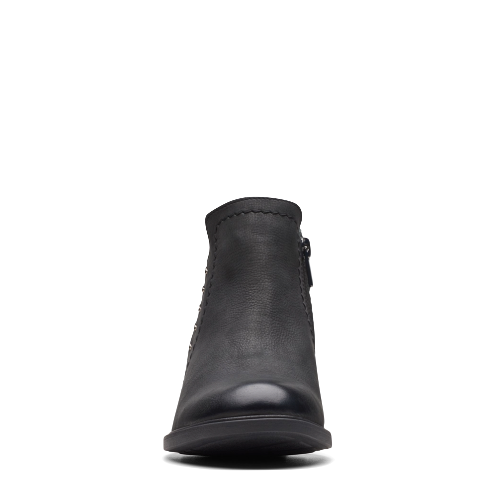 Clarks Women's Neva Lo Side Zip Ankle Boot (Black)