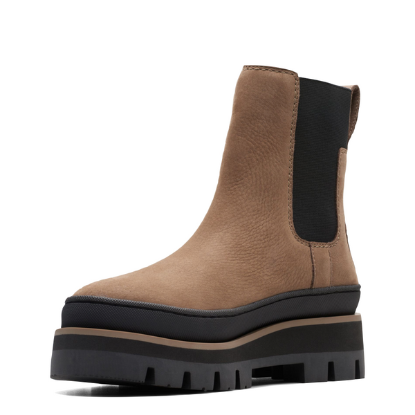 Clarks Women's Orianna 2 Top Pull On Chelsea Boot in Pebble Beige