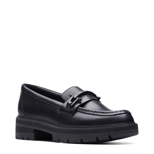 Mudguard and Toe view of Clarks Orianna Bit Leather Loafer for women.