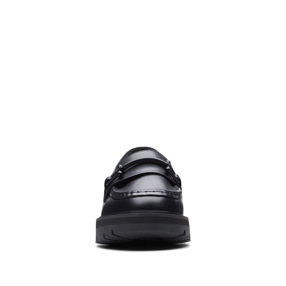 Front view of Clarks Orianna Bit Leather Loafer for women.