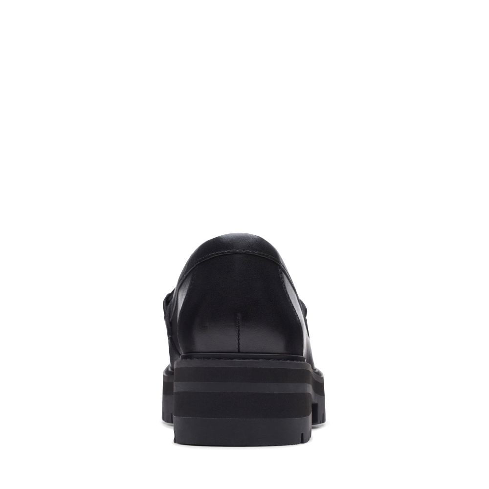 Back view of Clarks Orianna Bit Leather Loafer for women.