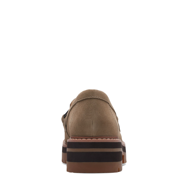 Clarks Women's Orianna Bit Suede Leather Loafer in Dark Sand
