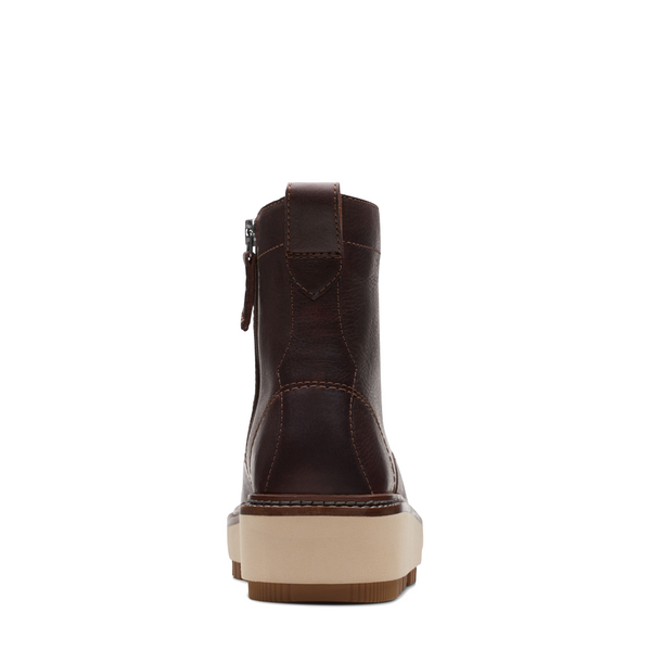 Clarks Women's Orianna Leather Lace Boot in Dark Brown
