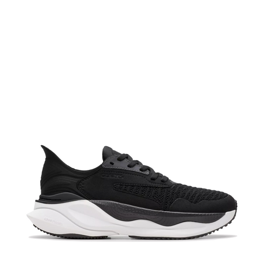 Side (right) view of Clarks Pace Sneaker for women.