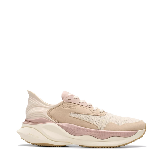 Side (right) view of Clarks Pace Sneaker for women.