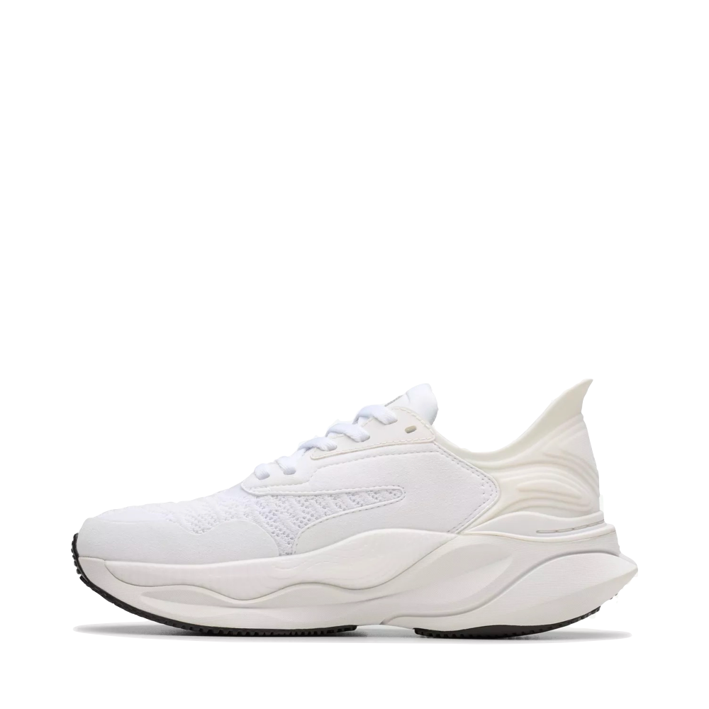 Side (left) view of Clarks Pace Sneaker for women.