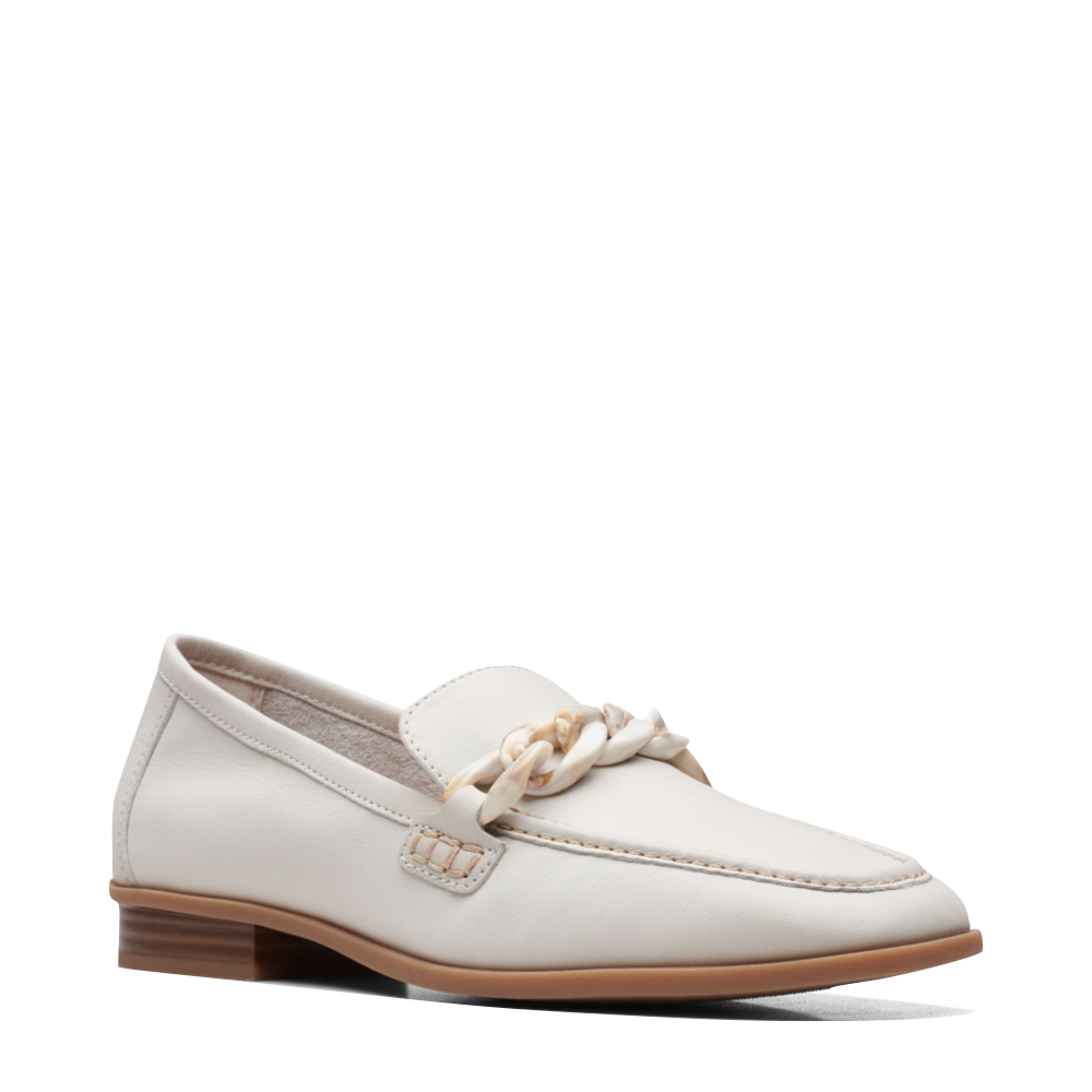 Clarks Women's Sarafyna Iris Leather Loafer in White
