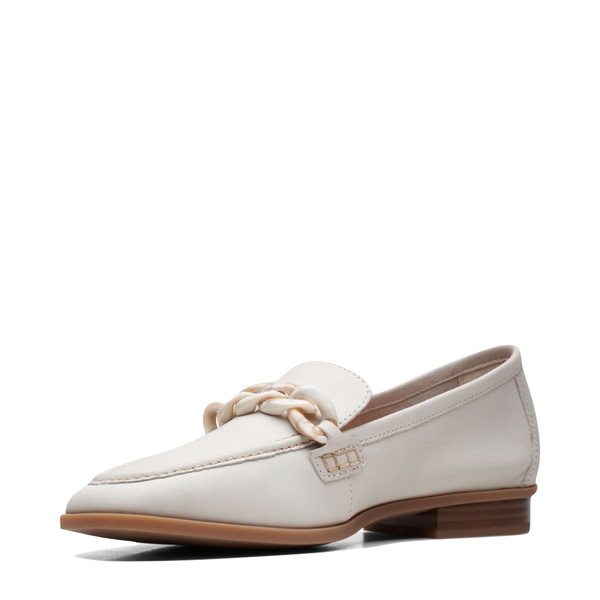 Clarks Women's Sarafyna Iris Leather Loafer in White