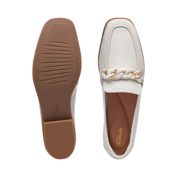 Clarks Women's Sarafyna Iris Leather Loafer in White