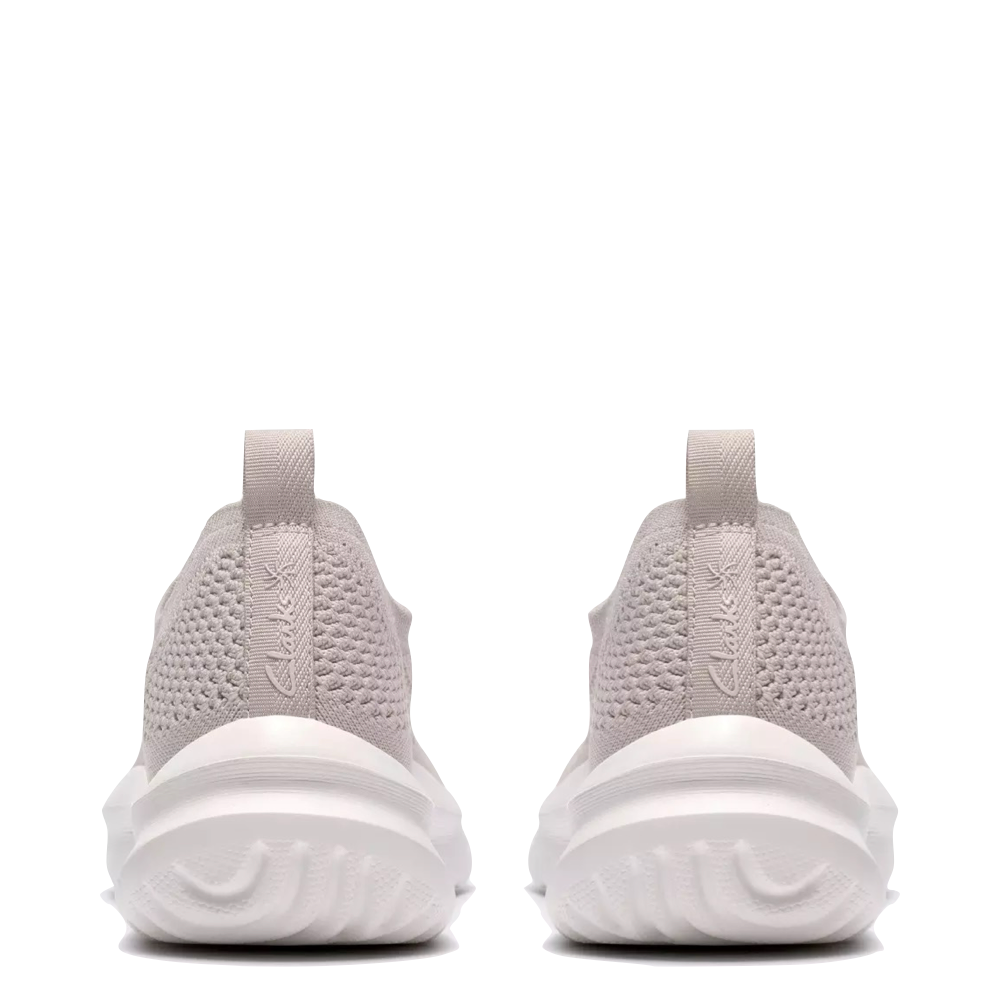 Back view of Clarks Solevana Knit Slip On Sneaker for women.