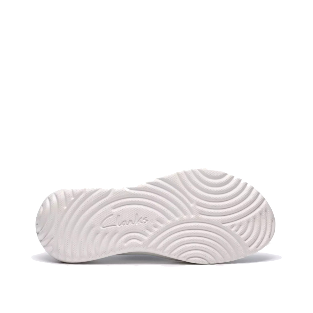Bottom view of Clarks Solevana Knit Slip On Sneaker for women.