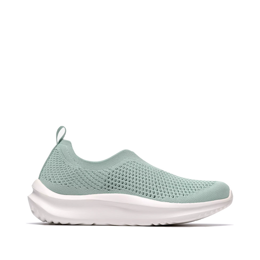Side (right) view of Clarks Solevana Knit Slip On Sneaker for women.