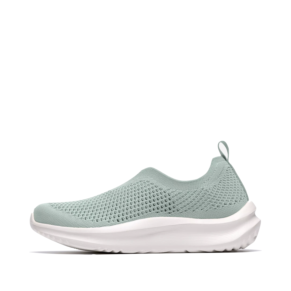 Side (left) view of Clarks Solevana Knit Slip On Sneaker for women.