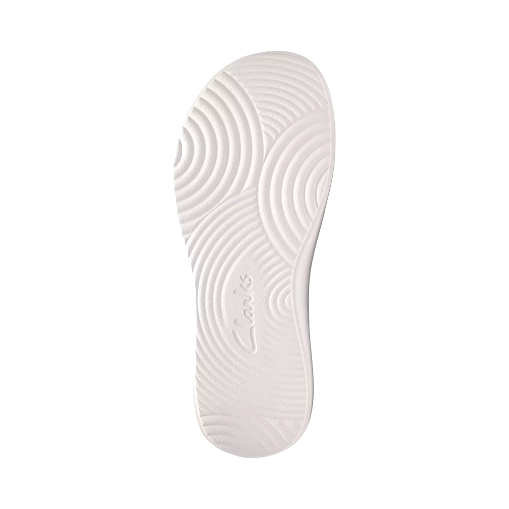 Bottom view of Clarks Solevana Post Flip Sandal for women.