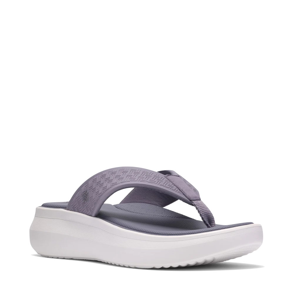 Toe view of Clarks Solevana Post Flip Sandal for women.